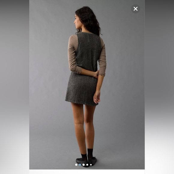 American Eagle Outfitters Charcoal Zip-Front Wool Sleeveless Dress - Picture 2 of 12